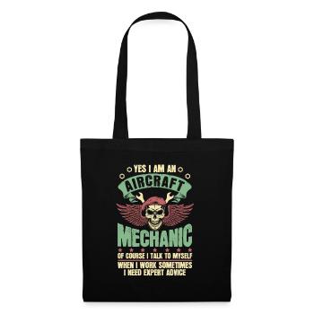 Aircraft mechanic skull - Tote Bag - black - Front