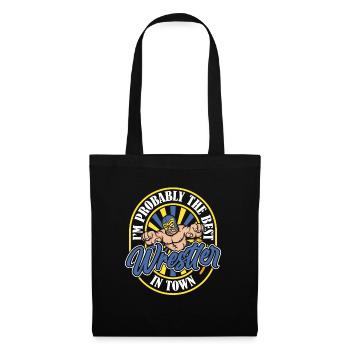 Wrestling Wrestler Humor - Stoffbeutel - Schwarz - Vorne