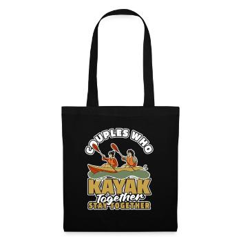 Couple de kayakistes - Sac en tissu - noir - Devant