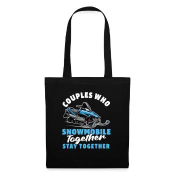 Snowmobile Snowmobile Pair - Tote Bag - black - Front