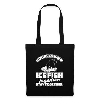 Pêche sur glace Couple de pêche sur glace - Sac en tissu - noir - Devant