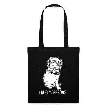 Katze Astronaut I Need More Space - Stoffbeutel - Schwarz - Vorne