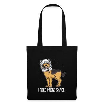 Schäferhund Astronaut I Need More Space - Stoffbeutel - Schwarz - Vorne