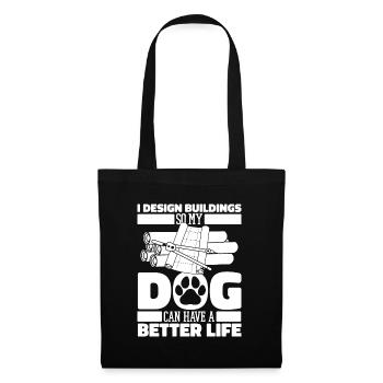 Architecte Architecture Chien - Sac en tissu - noir - Devant