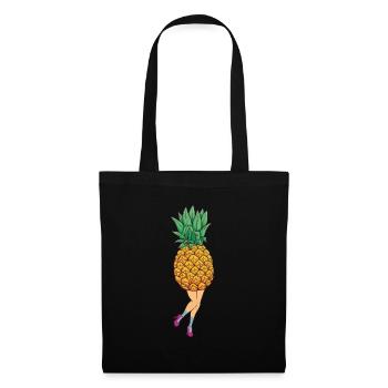 Attacher l’ananas - Sac en tissu - noir - Devant
