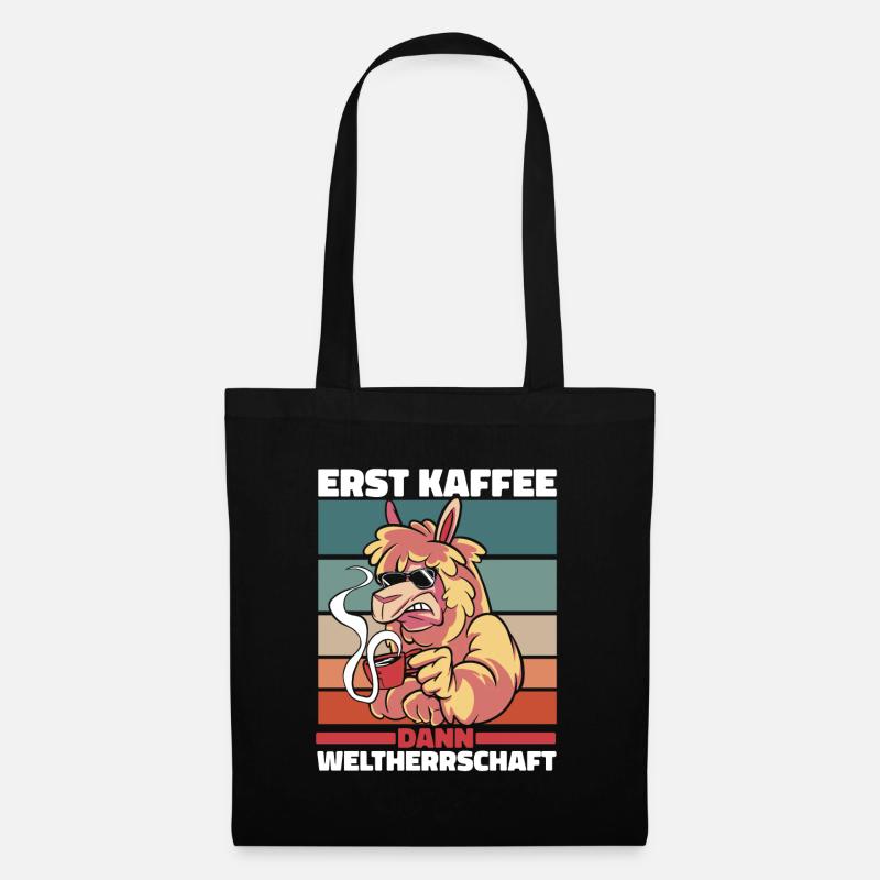 Alpaka Kaffee Sonnenbrille - Stoffbeutel - Schwarz