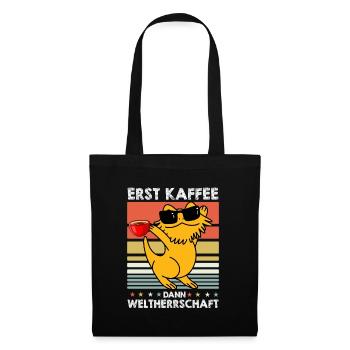 Bartagame Bearded Dragon Kaffee-Sonnenbrille - Stoffbeutel - Schwarz - Vorne