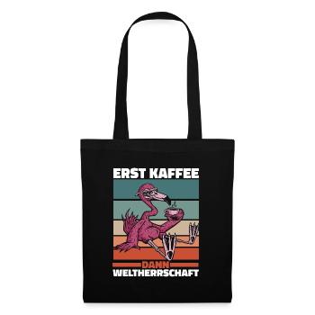 Flamingo Kaffee Sonnenbrille - Stoffbeutel - Schwarz - Vorne