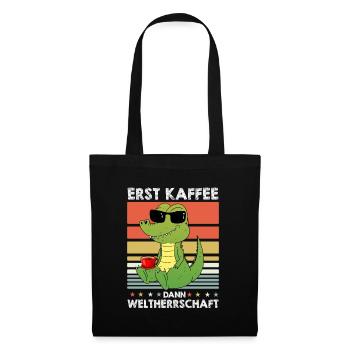 Krokodil Alligator Kaffee-Sonnenbrille - Stoffbeutel - Schwarz - Vorne