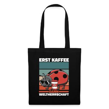 Marienkäfer Kaffee Sonnenbrille - Stoffbeutel - Schwarz - Vorne
