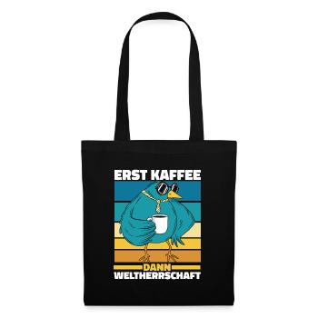 Vogel Ornithologe Kaffee Sonnenbrille - Stoffbeutel - Schwarz - Vorne