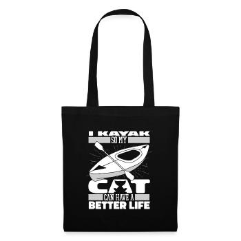 Kayaker cat - Tote Bag - black - Front