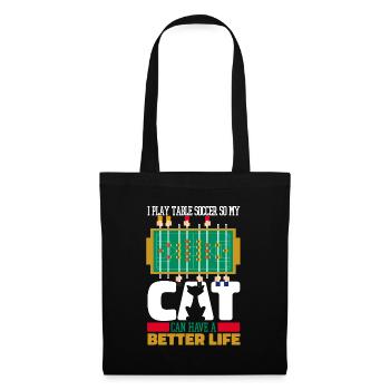 Baby-foot chat - Sac en tissu - noir - Devant