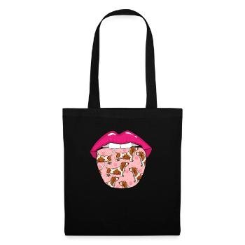Langue de chien Bassett - Sac en tissu - noir - Devant