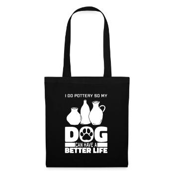 Chien de poterie - Sac en tissu - noir - Devant