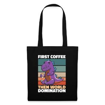 Café dinosaure - Sac en tissu - noir - Devant