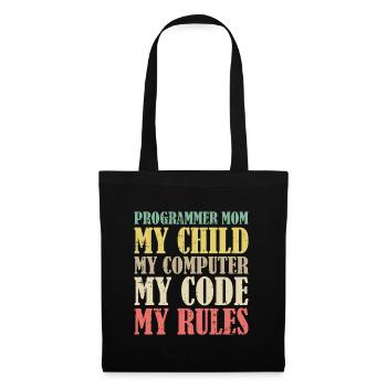 Entwickler Coder Programmierer Mama - Stoffbeutel - Schwarz - Vorne