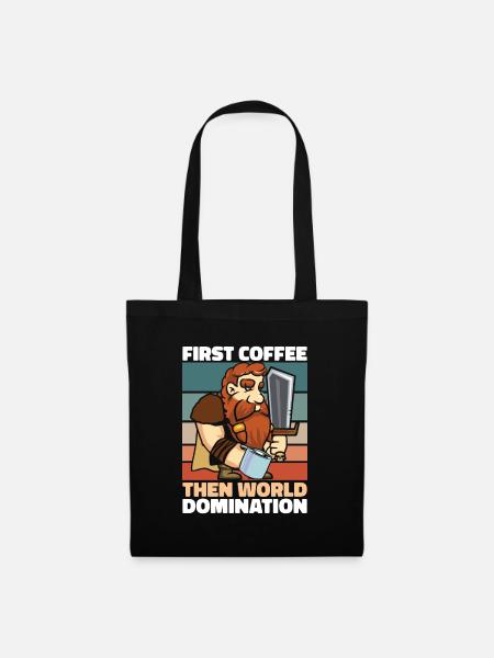 Wikinger Kaffee Schwert - Stoffbeutel - Schwarz