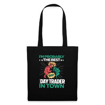 Day Trading Day Trader Taureau Ours - Sac en tissu - noir - Devant