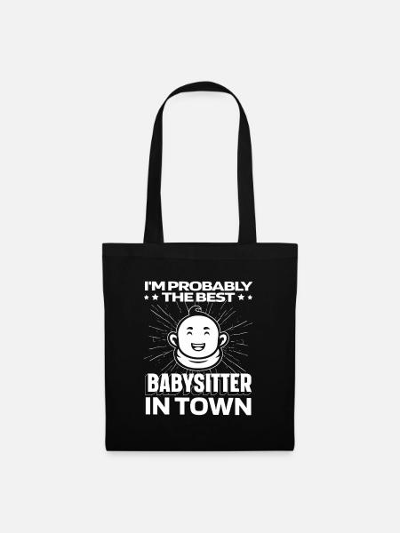 Babysitter Lustig - Stoffbeutel - Schwarz