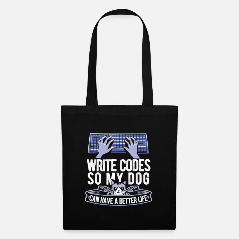 Developer Coder Programmer Cat - Tote Bag - black
