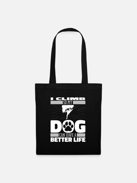 Klettern Kletterer Hund - Stoffbeutel - Schwarz
