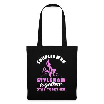 Coiffeur Couple coiffeur - Sac en tissu - noir - Devant
