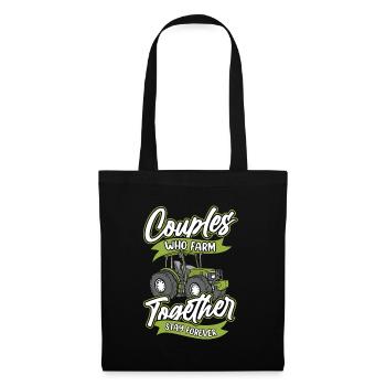 Couple d’agriculteurs - Sac en tissu - noir - Devant