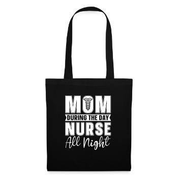 Maman infirmière - Sac en tissu - noir - Devant