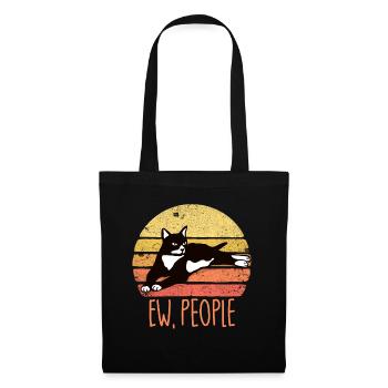 EW People Tuxedo Katze Retro introvertiertes antis - Stoffbeutel - Schwarz - Vorne