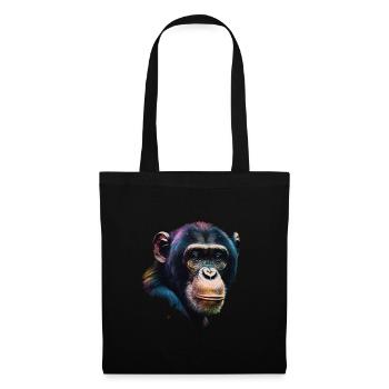 Chimpanzee Monkey Portrait - Tote Bag - black - Front