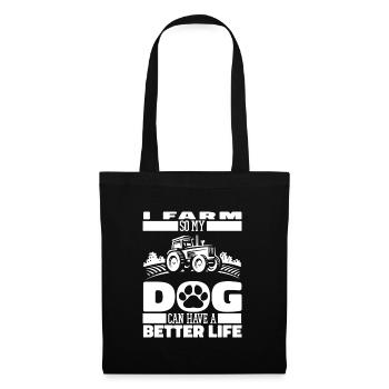 Fermier Chien fermier - Sac en tissu - noir - Devant