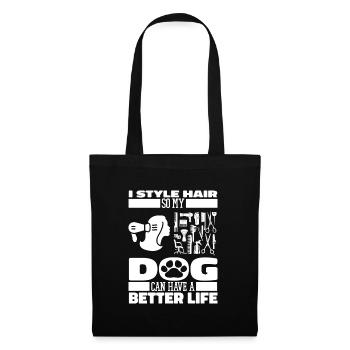 Coiffeur Coiffeur Chien - Sac en tissu - noir - Devant