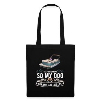 Chien de bateau ponton - Sac en tissu - noir - Devant