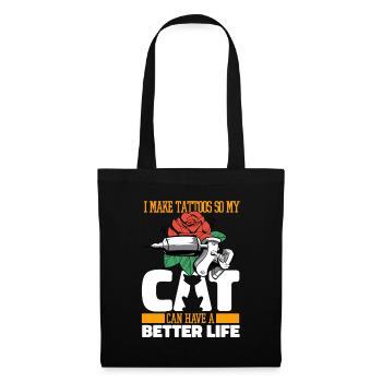 Tattoo Artist Tattoo Cat - Tote Bag - black - Front