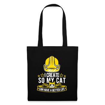 Engineer Cat - Tote Bag - black - Front