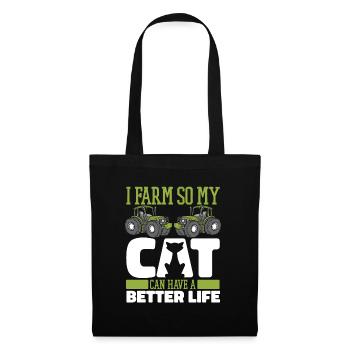 Agriculteur Agriculteur Chat - Sac en tissu - noir - Devant