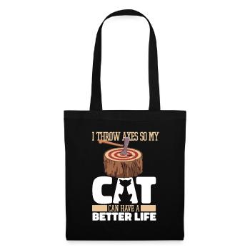 Axe Throwing Axe Thrower Cat - Tote Bag - black - Front