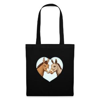 Donkey and Horse Love Valentine's Day - Tote Bag - black - Front