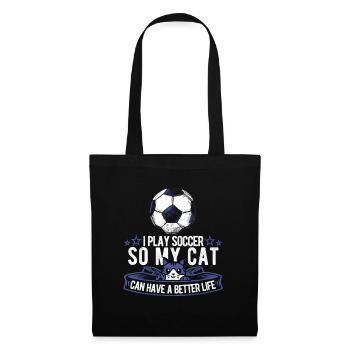 Football Footballer Cat - Tote Bag - black - Front
