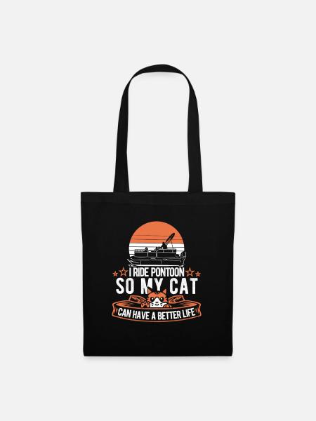 Pontonboot Katze - Stoffbeutel - Schwarz