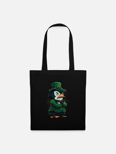 Pinguin St. Patty - Stoffbeutel - Schwarz