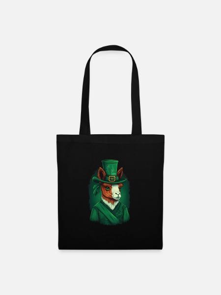 Llama St. Patty - Stoffbeutel - Schwarz
