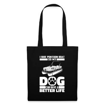 Chien de bateau ponton - Sac en tissu - noir - Devant