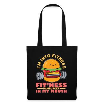 Hamburger Fitness- Hamburger Tshirt - Stoffbeutel - Schwarz - Vorne