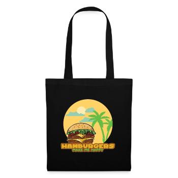 Hamburger Holiday make me happy- Hamburger Tshirt - Sac en tissu - noir - Devant