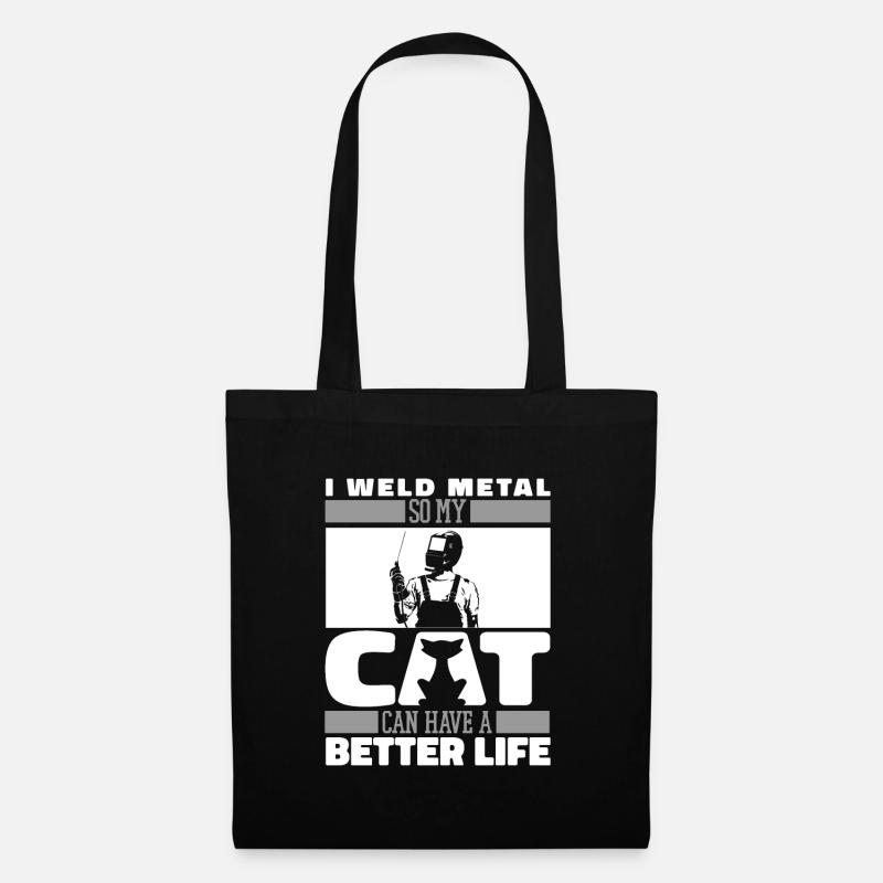 Schmied Metallbauer Katze - Stoffbeutel - Schwarz