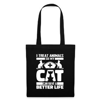 Veterinary assistant Veterinary assistant cat - Tote Bag - black - Front