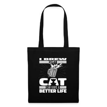 Hobby Brewer Beer Craft Beer Cat - Tote Bag - black - Front