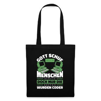 Entwickler Coder Programmierer Gott - Stoffbeutel - Schwarz - Vorne